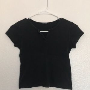 A dark rustic cotton black T-shirt